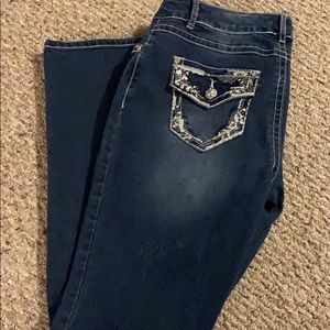 Dark wash denim jeans
